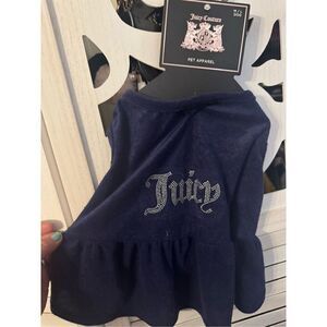 Juicy couture M/L terry velour bling  dog/cat pet clothes hoodie nwt rhinestone